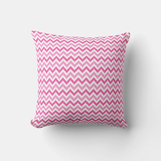 Pink Chevron Breast Cancer Awareness Pattern Cushion (Front)