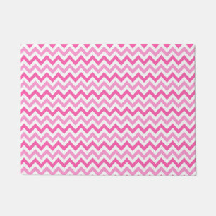 Pink Chevron Breast Cancer Awareness Pattern Doormat