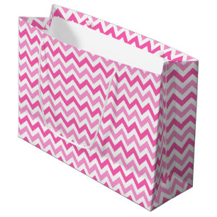 Pink Chevron Breast Cancer Awareness Pattern Large Gift Bag