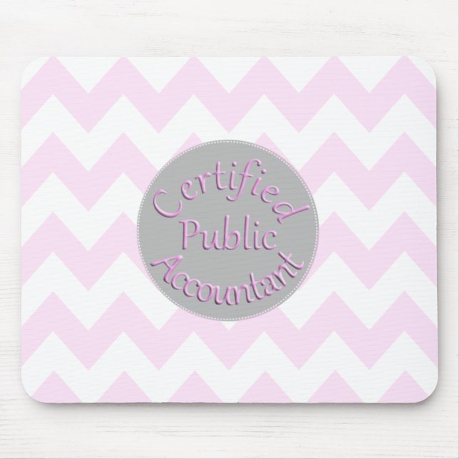 Pink Chevron CPA Mouse Pad (Front)