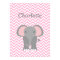 Pink Chevron Elephant Personalised Nursery Decor