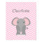Pink Chevron Elephant Personalised Nursery Decor