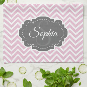 Pink Chevron Kitchen Towel