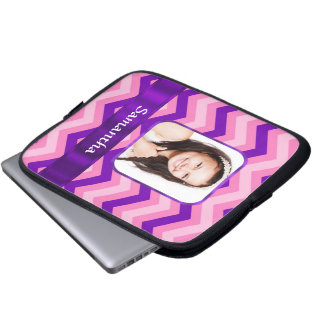 Pink chevron laptop sleeve