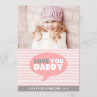 Pink Chevron Love You Daddy | Father's Day Card