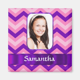 Pink chevron magnet