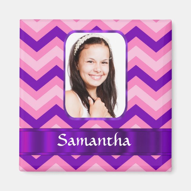 Pink chevron magnet (Front)