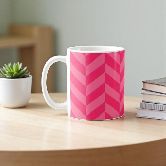 Pink Chevron Modern Tea &  Coffee Mug (Pink Chevron Modern Tea & Coffee Mug)