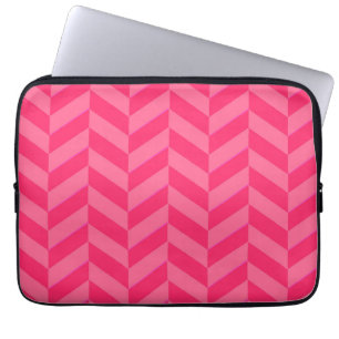 Pink Chevron Modern Tech Protection Laptop Sleeve