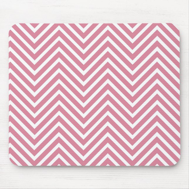 Pink chevron multiple items mouse pad (Front)