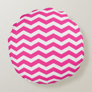 Pink Chevron Pattern Round Pillows