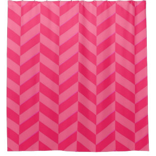 Pink Chevron Stylish Bathroom Decor Shower Curtain