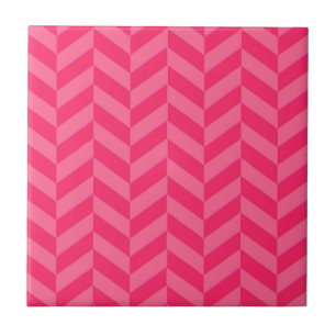 Pink Chevron Stylish Decorative Accent Ceramic Tile