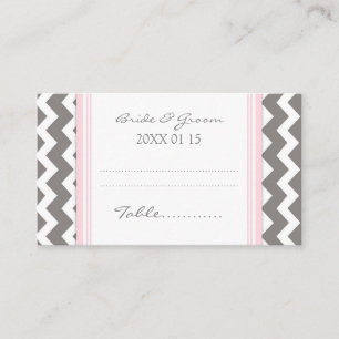 Pink Chevron Wedding Table Place Setting Cards