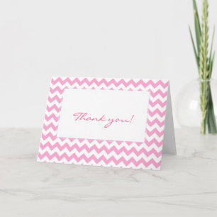 Pink Chevron Zigzag Pattern Thank You Card