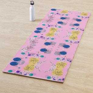 Pink Chic Abstract Floral pattern Yoga Mat