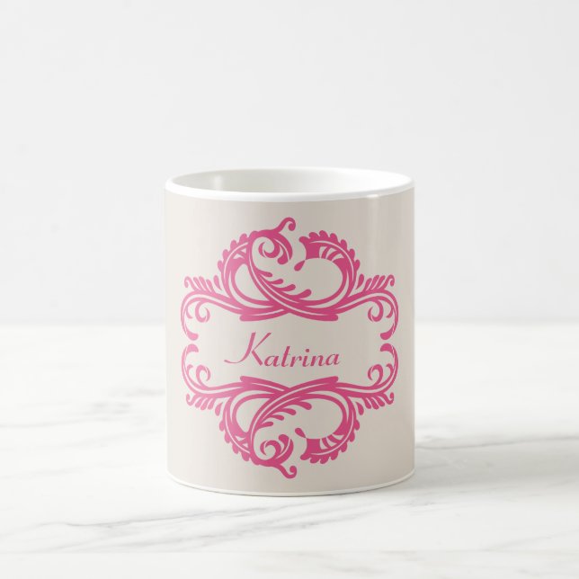 Pink Chic Damask Mug (Center)