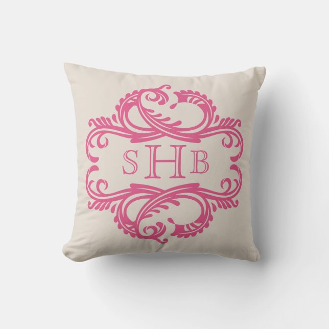 Pink Chic Damask Pillow (Front)