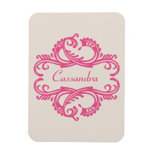 Pink Chic Damask Premium Magnet