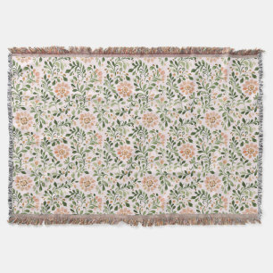 Pink Chic Floral Birthday Throw Blanket