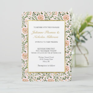 Pink Chic Floral Wedding Invitation