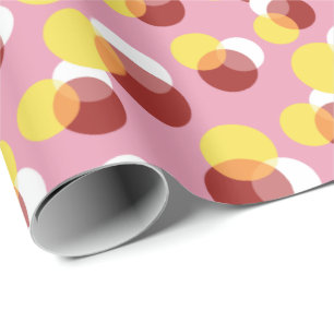 Pink Chic Geometric Polka Dots Pattern Wrapping Paper