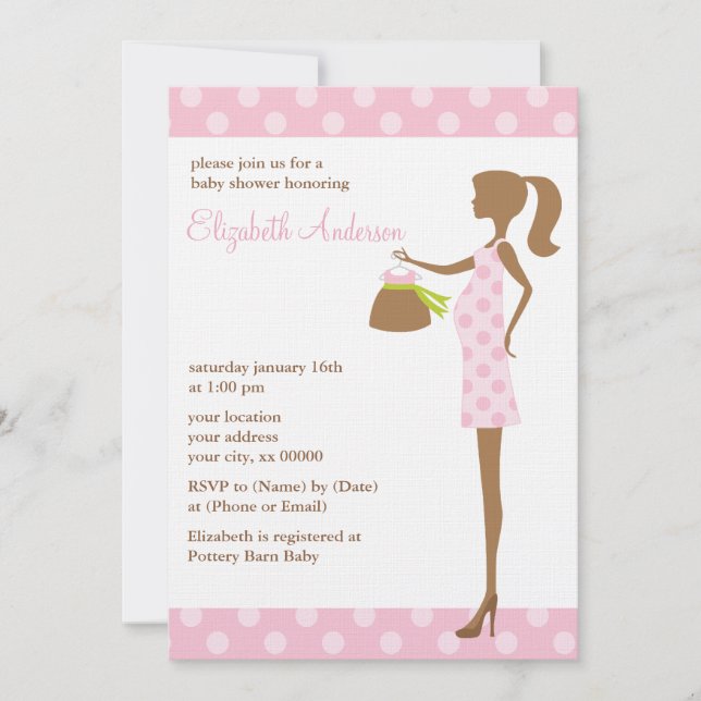 Pink Chic Mum To Be Baby Shower Invitation (Front)