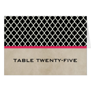 Pink Chic Quatrefoil Table Number Card