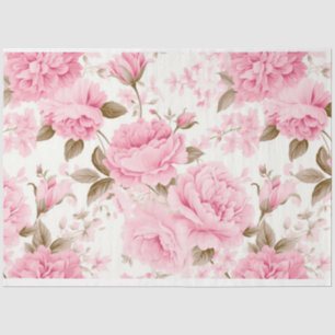 Pink Chic Vintage Style Florals  Tissue Paper