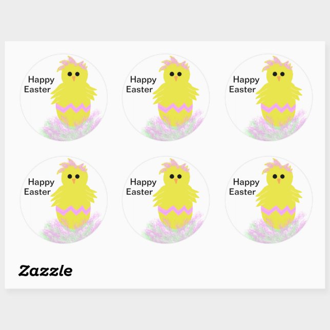 Pink Chick Egg Easter Stickers (Sheet)