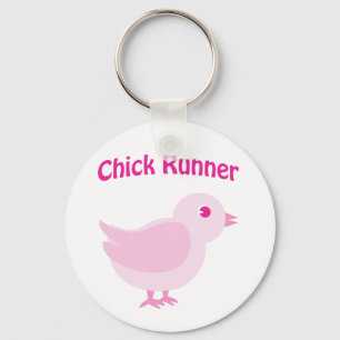 Pink Chick Runner Key Ring