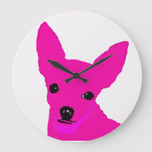 Pink Chihuahua Clock