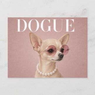 Pink Chihuahua Dog Covergirl Postcard