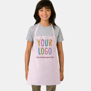 Pink Child Apron with School Logo & Custom Text