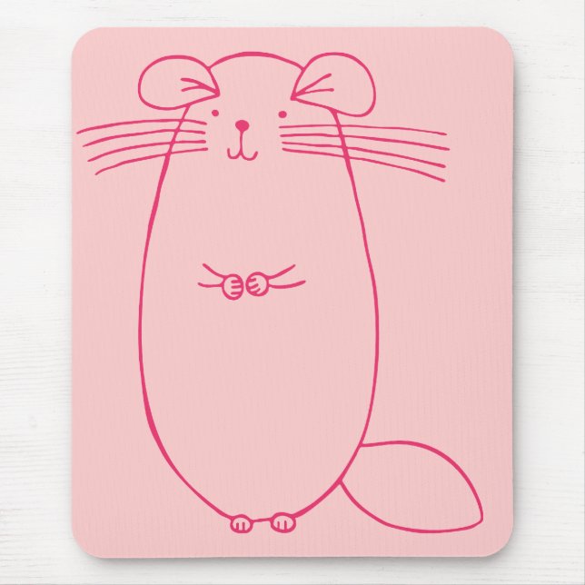 Pink Chinchilla Mouse Pad (Front)