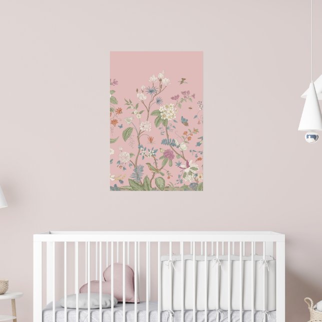 Pink Chinoiserie Art Print No. 1 | 24 by 36 (Nursery 2)