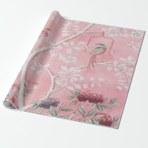 Pink Chinoiserie Bird Decoupage