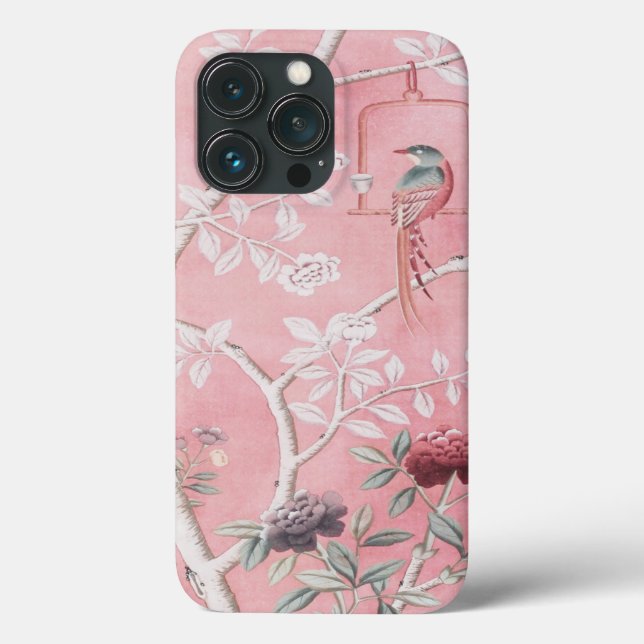 Pink Chinoiserie Bird Floral Elegant Case-Mate iPhone Case (Back)