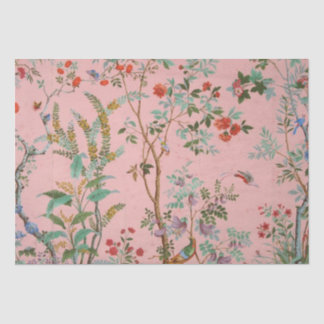 Pink Chinoiserie Bird Floral Elegant Decoupage  Tissue Paper