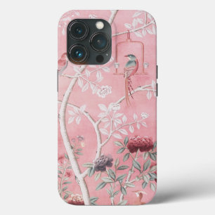 Pink Chinoiserie Bird Floral Elegant iPhone 13 Pro Case