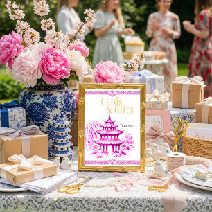 Pink Chinoiserie Cards & Gifts Sign