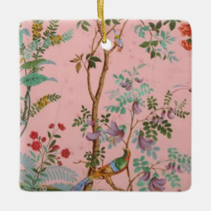 Pink Chinoiserie Ceramic Ornament