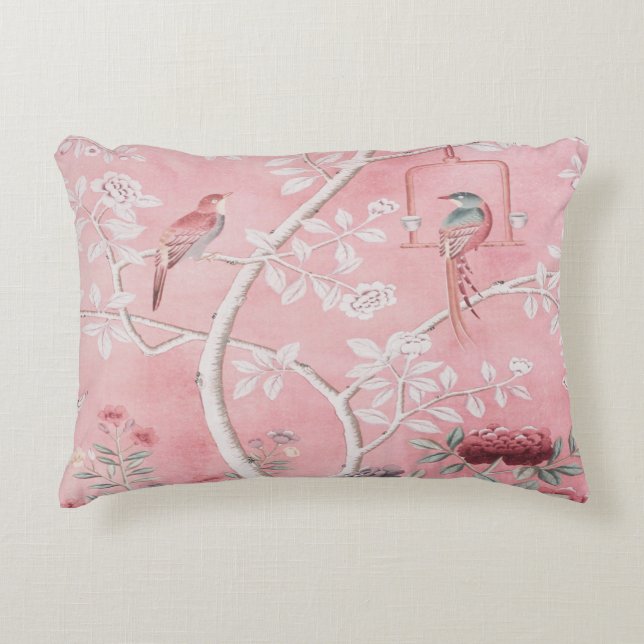 Pink Chinoiserie  Decorative Cushion (Front)