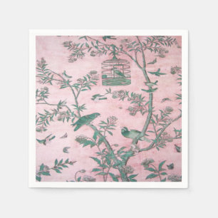 Pink Chinoiserie Decoupage Napkin