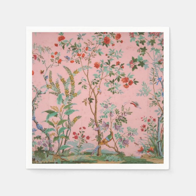 Pink Chinoiserie Decoupage Napkin (Front)