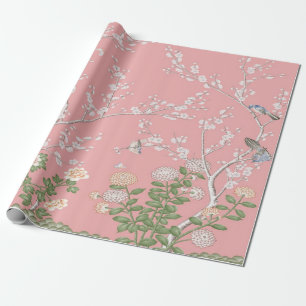 Pink Chinoiserie Decoupage Wrapping Paper