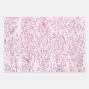 Pink Chinoiserie Decoupage Wrapping Paper Sheets 