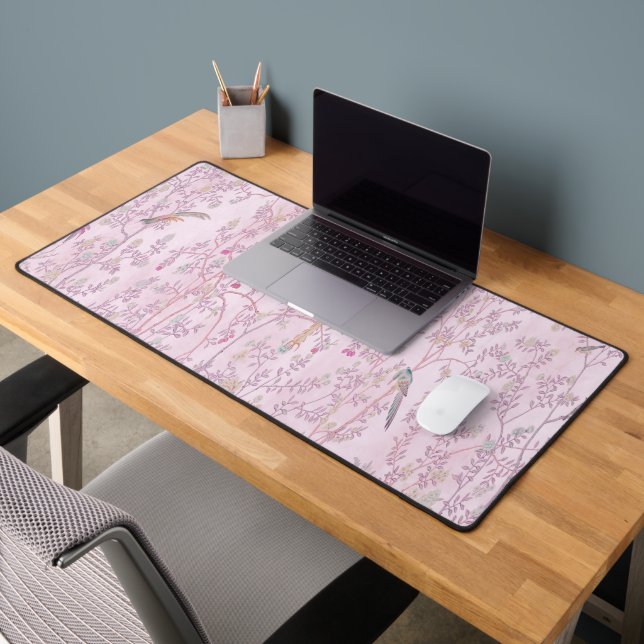 Pink Chinoiserie  Desk Mat (Office 2)