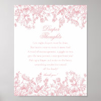 Pink Chinoiserie Flora Diaper Thoughts Baby Shower