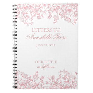 Pink Chinoiserie Floral Letters to Birthday Girl Notebook